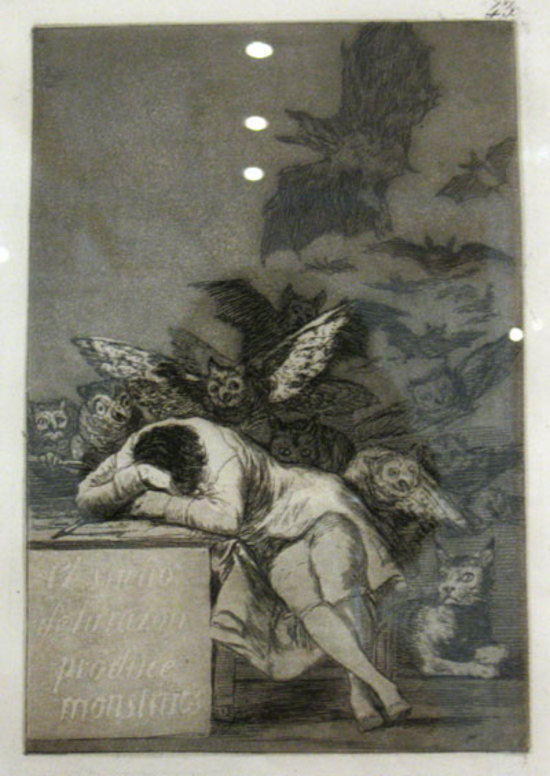 Сон разума рождает чудовищ. (El sueño de la razón produce monstruos). Франсиско Гойя. 1797г.
