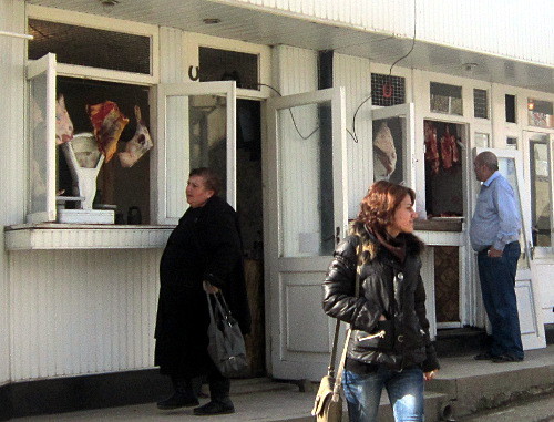 Мясной ряд в Степанакерте. 6 февраля 2013 г.  Фото Алвард Григорян для "Кавказского узла"