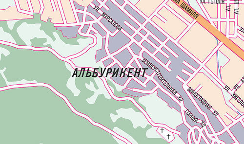 Посёлок Альбурикент Советского района Махачкалы. Карта с сайта www.rus-trip.ru 