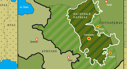 Нагорный Карабах на карте. Карта с сайта www.expert.ru