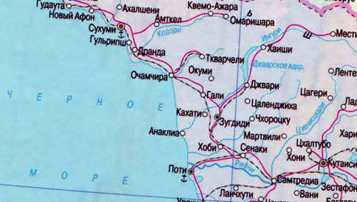 Цаленджихский район Грузии на карте. Карта с сайта www.tur-ru.ru