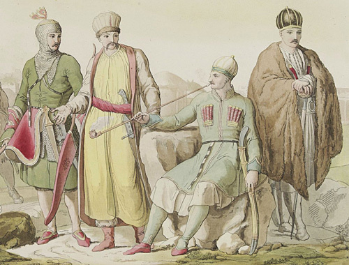 Представители различных социальных слоев черкесского общества, 1827 год. Источник: http://heku.ru