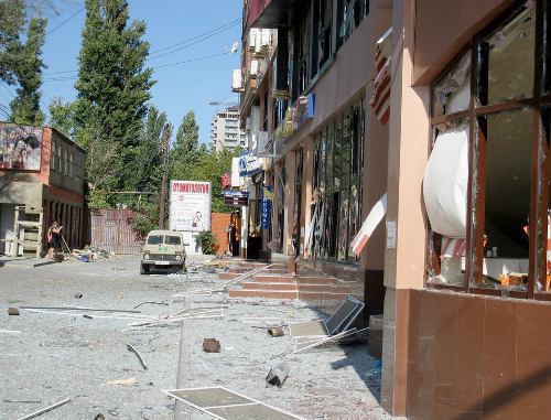 Место взрыва, произошедшего в Махачкале в ночь на 22 сентября 2011 г. Фото Тимура Исаева для "Кавказского узла"