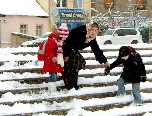 Зима в Махачкале. Фото Ахмеда Магомедова для "Кавказского узла"