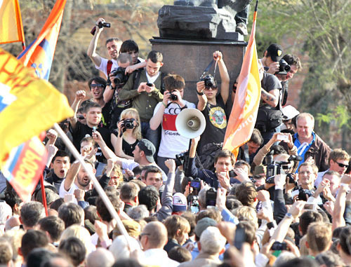 Митинг в поддержку Олега Шеина в Астрахани. 14 апреля 2012 г. Фото Ивана Ротанова для "Кавказского узла"