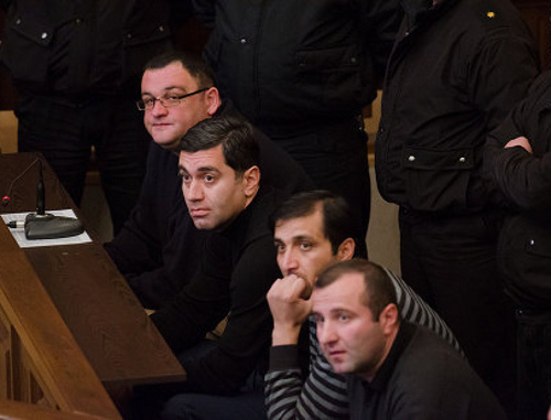 Ираклий Окруашвили (в центре) в зале суда. Фото: Александр Имедашвили, NEWSGEORGIA