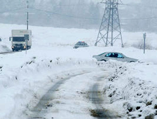 Дорога в снегу. Фото: Александр Имедашвили, NEWSGEORGIA