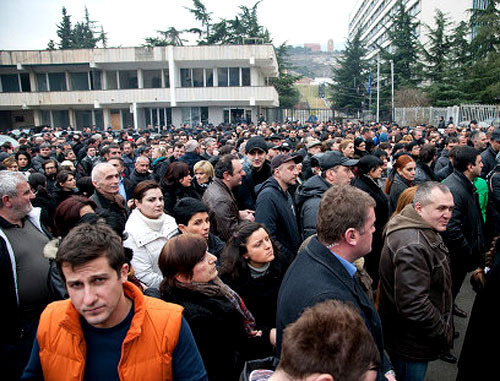 Представители "Единого национального движения". Тбилиси, 1 октября 2012 г. Фото: Александр Имедашвили, NEWSGEORGIA