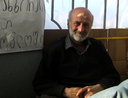 Участник голодовки протеста Давид Бурсунашвили. Тбилиси, апрель 2013 г. Фото Эдиты Бадасян для "Кавказского узла"