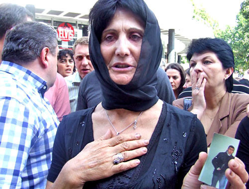 Циала Гурчиани, участница акции протеста, организованной в связи с жестоким обращением с заключенными в Глданской тюрьме. Тбилиси, 19 сентября 2013 г. Фото Эдиты Бадасян для "Кавказского узла"
