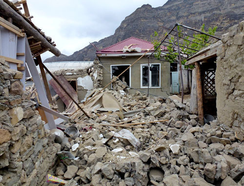 Разрушенный дом в селении Гимры после спецоперации. 10 мая 2013 г. Фото Ахмеда Магомедова для "Кавказского узла"