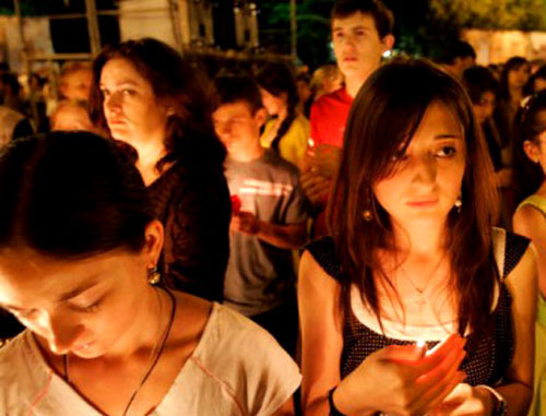 Акция "Живой свет памяти" в Цхинвале. http://osinform.ru/ 

