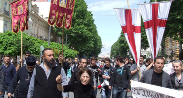 Акция протеста против митинга ЛГБТ-сообщества в Тбилиси. 17 мая 2013 г. Фото Эдиты Бадасян для "Кавказского узла"