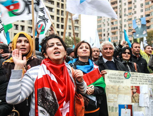 Митинг с требованием отмены результатов президентских выборов. Баку, 27 октября 2013 г. Фото Азиза Каримова для "Кавказского узла"