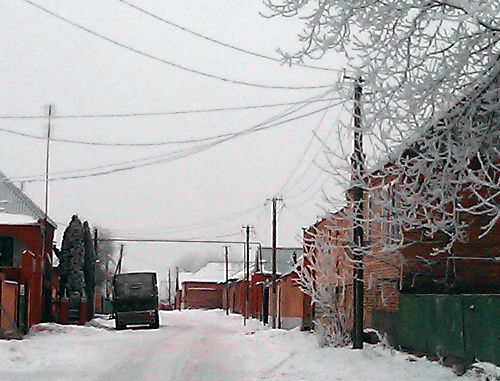 Снег на проводах линии электропередачи. Ингушетия, 2013 г. Фото Вахи Белхароева для "Кавказского узла"