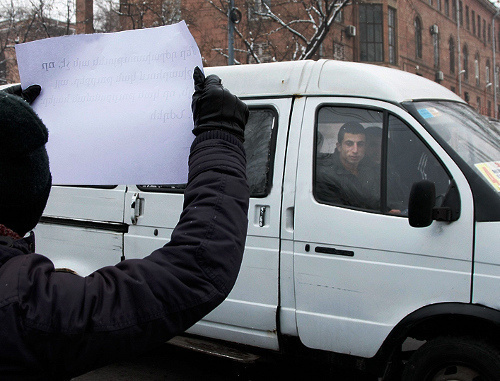 Акция против ратификации армяно-российских газовых соглашений. Ереван, 20 декабря 2013 г. Фото: © PanARMENIAN Photo/Karo Sahakyan