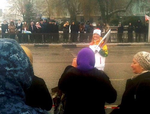 Встреча олимпийского огня в Грозном. 28 января 2014 г. Фото "Кавказского узла"