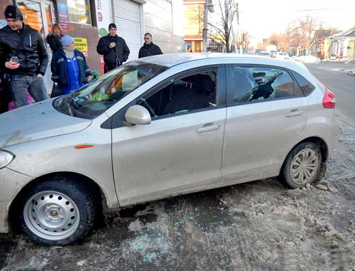 Разбитая машина Игоря Харченко. Краснодар, 4 февраля 2014 г. Фото: ЭкоВахты