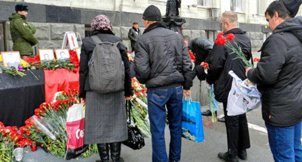 Прощание с жертвами терактов. Волгоград, 1 января 2014 г. Фото Татьяны Филимоновой для "Кавказского узла"