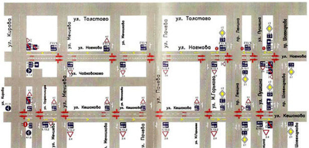 План-схема одностороннего движения на центральных улицах Нальчика. Фото: администрация города Нальчика