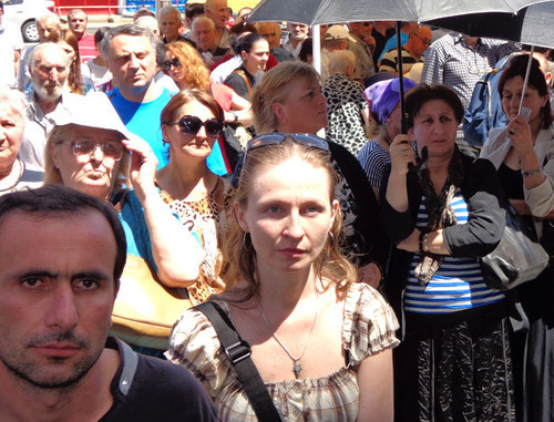 Акция протеста с требованием внести изменения в антидискриминационный закон. Тбилиси, 17 мая 2014 г. Фото Инны Кукуджановой для "Кавказского узла"