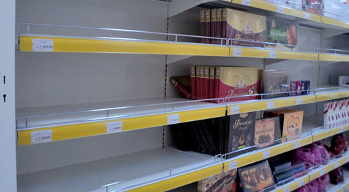Пустые прилавки в продуктовом магазине. КБР, август 2014 г. Фото Людмилы Маратовой для "Кавказского узла"