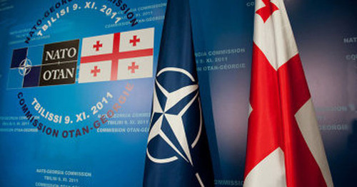 Флаги НАТО и Грузии. Фото: Александр Имедашвили, NEWSGEORGIA