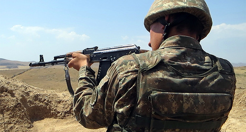 Солдат на границе с Азербайджаном. Фото Алвард Григорян для "Кавказского узла" 