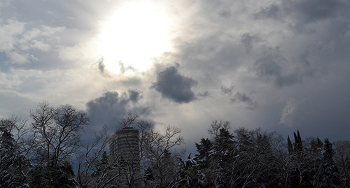 Снеговая туча над Сочи. Фото Светланы Кравченко для "Кавказского узла"