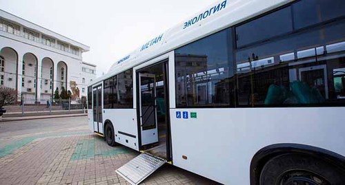 Автобусы "Нефаз" на центральной площади Махачкалы. Фото пресс-служба главы Дагестана, http://president.e-dag.ru/novosti?start=10