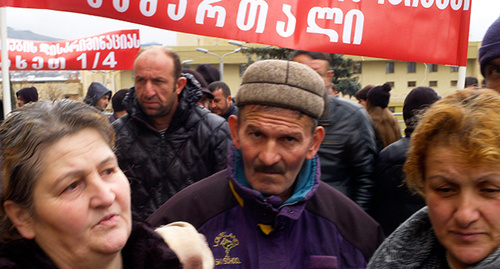 Участники акции протеста в Тбилиси, 12 февраля 2015 год. Фото Беслана кмузова для "Кавказского узла"