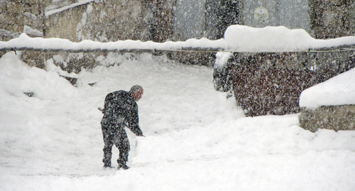 Снегопад в Степанакерте, февраль 2015 года. Фото Алвард Григорян для "Кавказского узла"