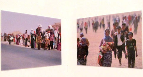 Фотографии о гонениях езидов в Ираке представлены на выставке в Ереване. 14 апреля 2015 г. Фото Тиграна Петросяна для "Кавказского узла"