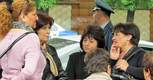 Акция протеста бывших сотрудников завода "Наирит". Ереван, 5 мая 2015 г. Фото Тиграна Петросяна для "Кавказского узла"