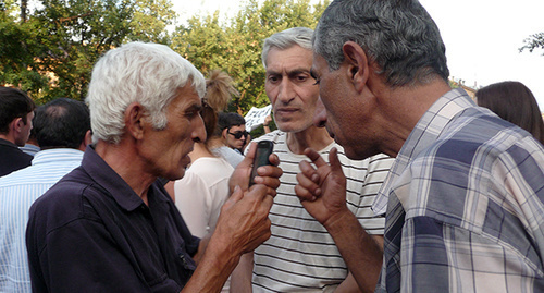 Участники протестных выступлений в Ереване. Фото Армине Мартиросян для "Кавказского узла"