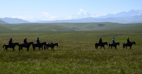 Участники конной экспедиции. КБР, июль 2015 г. Фото Тенгиза Мокаева