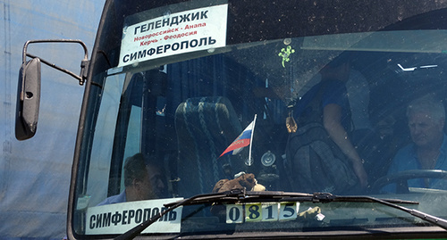 Кабина водителя междугороднего автобуса Геленджик - Симферополь. Фото Нины Тумановой для "Кавказского узла"
