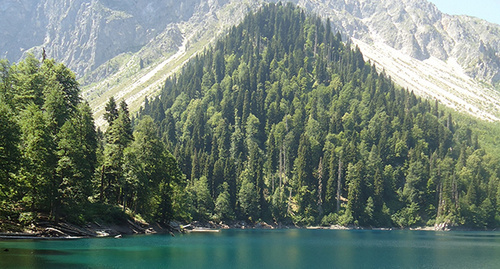 Озеро Малая Рица. Фото: Sergei Kazantsev, https://ru.wikipedia.org/wiki/Малая_Рица