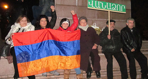 Участники протестной акции в Ереване. Фото Тиграна Петросяна для "Кавказского узла"
