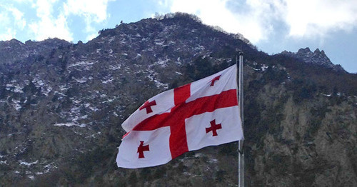 Государственный флаг Грузии. Фото Магомеда Магомедова для "Кавказского узла"