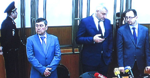 Второй день оглашения приговора Надежде Савченко, кадр с монитора видеотрансляции. 22 марта 2016 г. Фото Константина Волгина для "Кавказского узла"