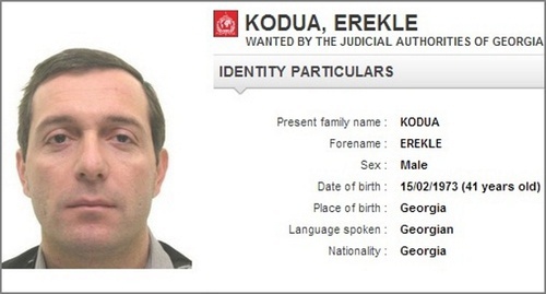 Объявление Интерпола о розыске Кодуа. Фото: Frontnews.ge