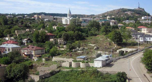 Вид на Собор Сурб Аменапркич (Св. Всеспасителя) в городе Шуши. Нагорный Карабах. Фото Алвард Григорян для "Кавказского узла"