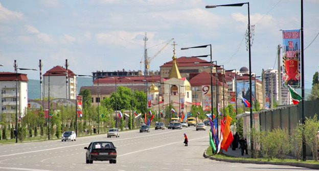 Проспект Путина в Грозном. Фото Магомеда Магомедова для "Кавказского узла" 