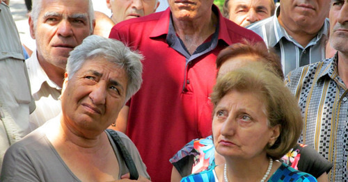 Акция протеста бывших работников завода "Наирит". Ереван, 14 июля 2016 г. Фото Тиграна Петросяна для "Кавказского узла"
