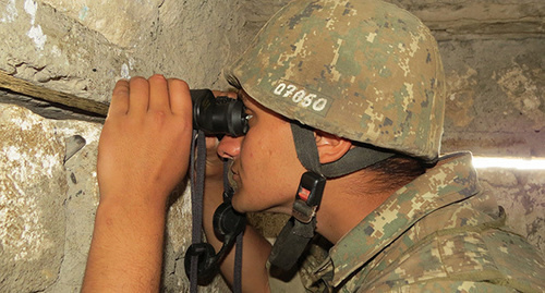 Передовая армии НКР. Мониторинг территории проводится военными постоянно. Фото Алвард Григорян для "Кавказского узла"
