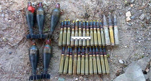 Боеприпасы, обнаруженные на территории Южной Осетии 30 июля. Фото: Центр спасательных операций особого риска "Лидер", Цсоор.рф