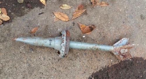 Танковый снаряд, обезвреженный в Ленкоранском районе. Фото: Ru.apa.az/upload/images/news/2016/november/04/big/0840cb512682ef9a612a4f302e21c36a.JPG