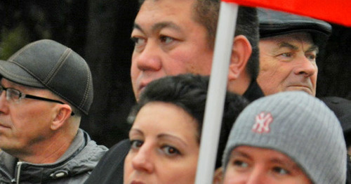 Митинг КПРФ в связи с годовщиной Октябрьской революции. 7 ноября 2016 г. Фото Татьяны Филимоновой для "Кавказского узла"