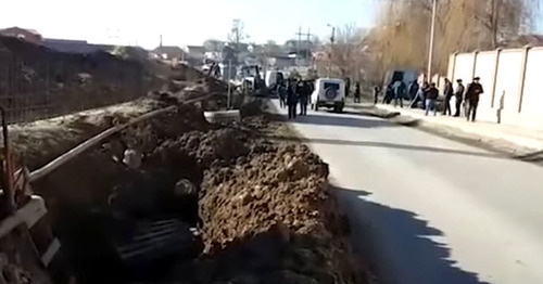 На месте взрыва газопровода в Назрани. 24 ноября 2016 г. Фото пользователя Whit You https://www.youtube.com/watch?v=pabvptKGSGM